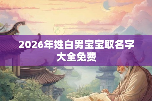 2026年姓白男宝宝取名字大全免费