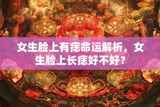 女生脸上有痣命运解析，女生脸上长痣好不好？