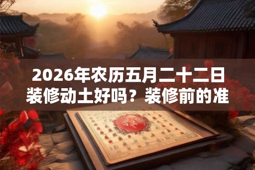 2026年农历五月二十二日装修动土好吗？装修前的准备