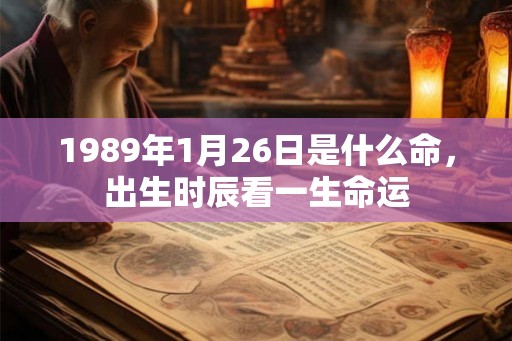 1989年1月26日是什么命，出生时辰看一生命运
