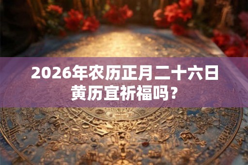 2026年农历正月二十六日黄历宜祈福吗？