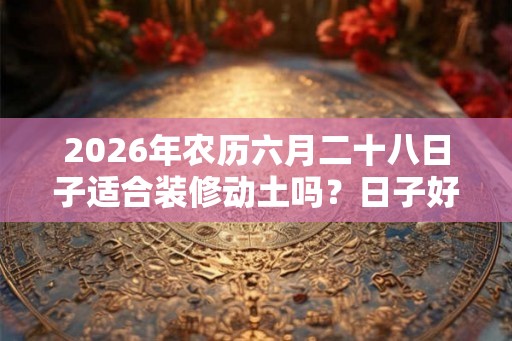 2026年农历六月二十八日子适合装修动土吗？日子好不好？
