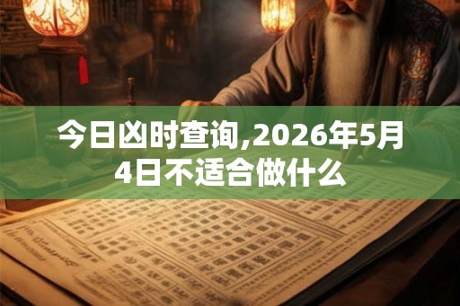 今日凶时查询,2026年5月4日不适合做什么