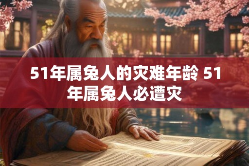51年属兔人的灾难年龄 51年属兔人必遭灾