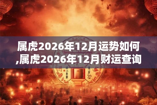 属虎2026年12月运势如何,属虎2026年12月财运查询