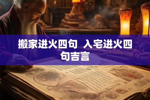 搬家进火四句  入宅进火四句吉言
