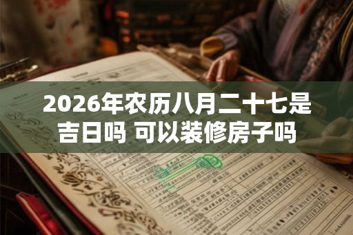 2026年农历八月二十七是吉日吗 可以装修房子吗
