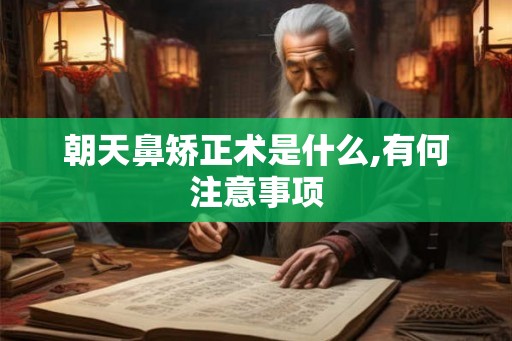 朝天鼻矫正术是什么,有何注意事项