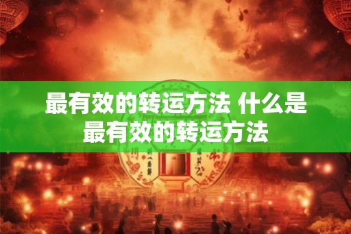 最有效的转运方法 什么是最有效的转运方法