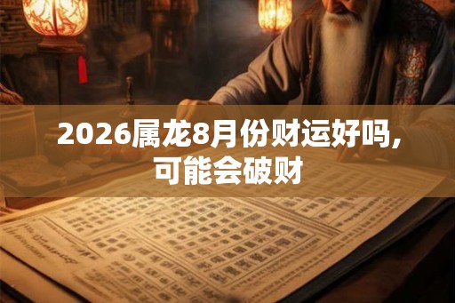 2026属龙8月份财运好吗,可能会破财