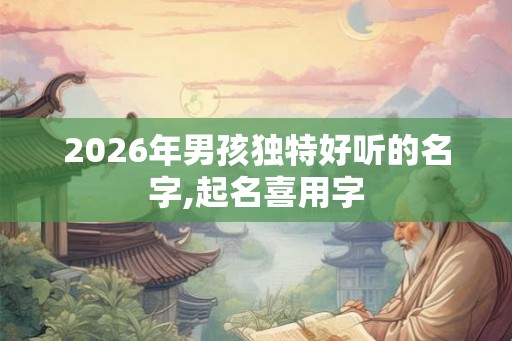 2026年男孩独特好听的名字,起名喜用字