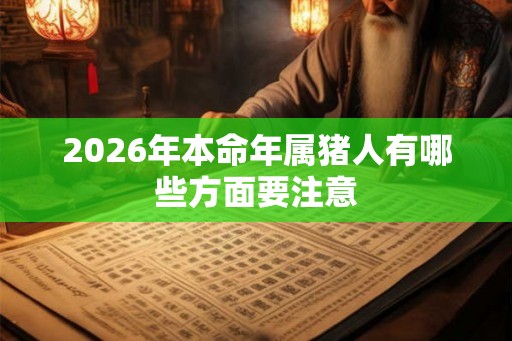 2026年本命年属猪人有哪些方面要注意