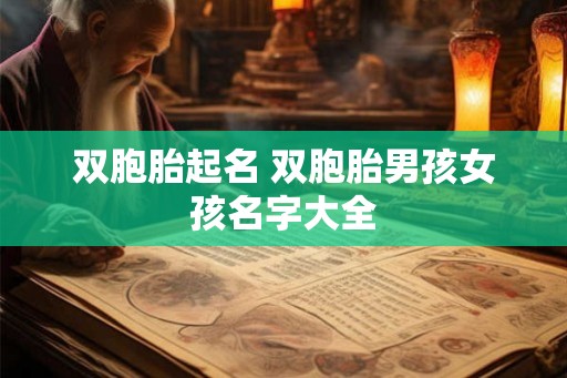 双胞胎起名 双胞胎男孩女孩名字大全