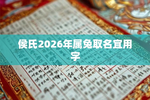 侯氏2026年属兔取名宜用字