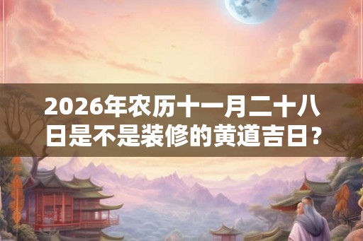 2026年农历十一月二十八日是不是装修的黄道吉日？