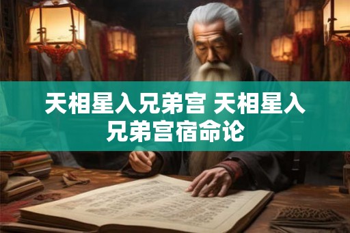 天相星入兄弟宫 天相星入兄弟宫宿命论