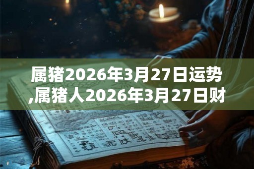 属猪2026年3月27日运势,属猪人2026年3月27日财运,生肖猪2026年3月27日运势