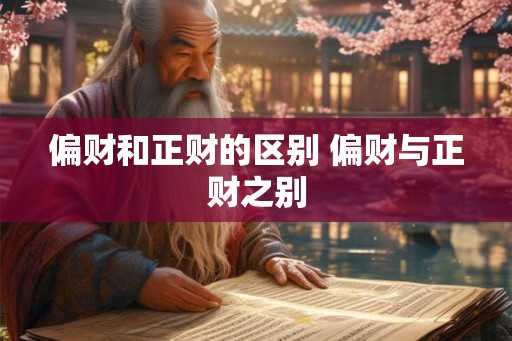 偏财和正财的区别 偏财与正财之别