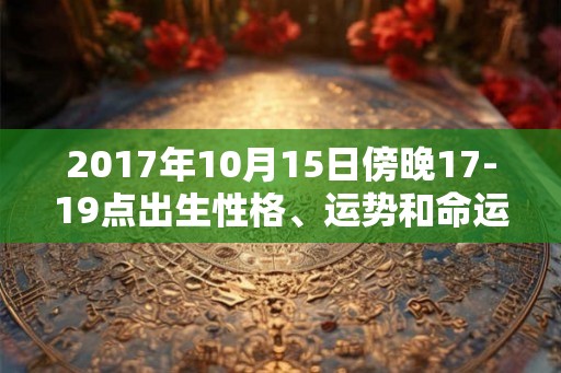 2017年10月15日傍晚17-19点出生性格、运势和命运