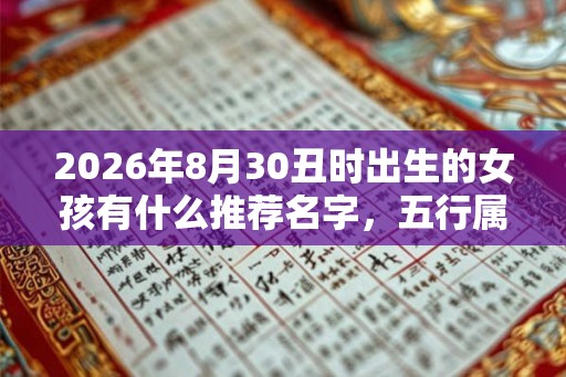 2026年8月30丑时出生的女孩有什么推荐名字，五行属什么