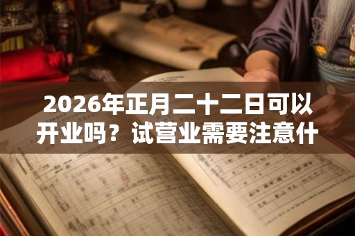 2026年正月二十二日可以开业吗？试营业需要注意什么？
