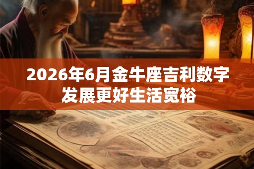 2026年6月金牛座吉利数字 发展更好生活宽裕