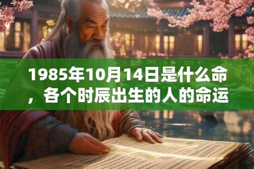 1985年10月14日是什么命，各个时辰出生的人的命运