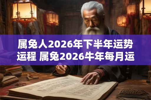 属兔人2026年下半年运势运程 属兔2026牛年每月运程详解
