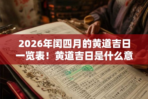 2026年闰四月的黄道吉日一览表！黄道吉日是什么意思？