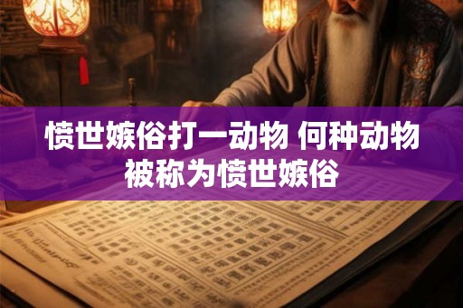 愤世嫉俗打一动物 何种动物被称为愤世嫉俗