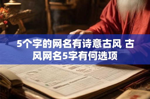 5个字的网名有诗意古风 古风网名5字有何选项