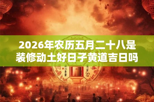 2026年农历五月二十八是装修动土好日子黄道吉日吗？