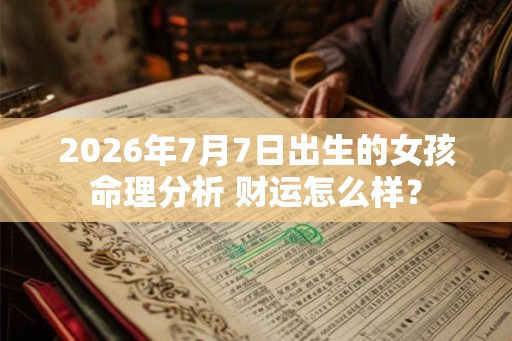 2026年7月7日出生的女孩命理分析 财运怎么样？