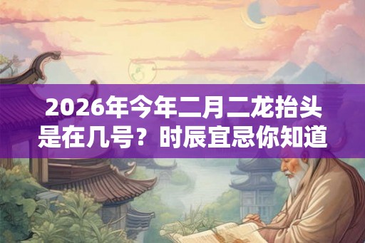 2026年今年二月二龙抬头是在几号？时辰宜忌你知道吗？