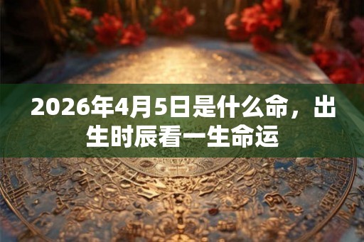 2026年4月5日是什么命，出生时辰看一生命运