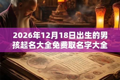 2026年12月18日出生的男孩起名大全免费取名字大全