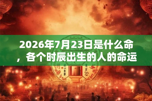 2026年7月23日是什么命，各个时辰出生的人的命运