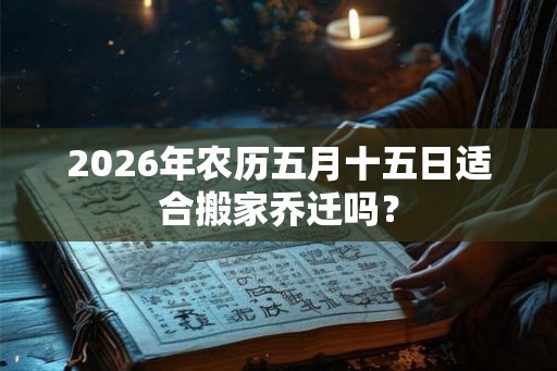 2026年农历五月十五日适合搬家乔迁吗？