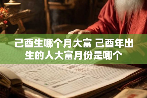 己酉生哪个月大富 己酉年出生的人大富月份是哪个