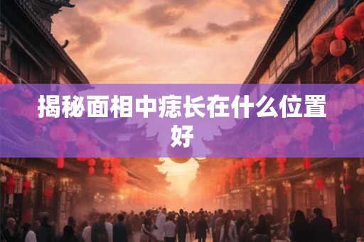 揭秘面相中痣长在什么位置好