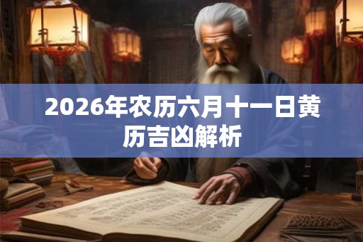 2026年农历六月十一日黄历吉凶解析 2026年农历六月十一日黄历吉凶解析