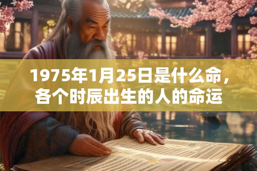 1975年1月25日是什么命，各个时辰出生的人的命运