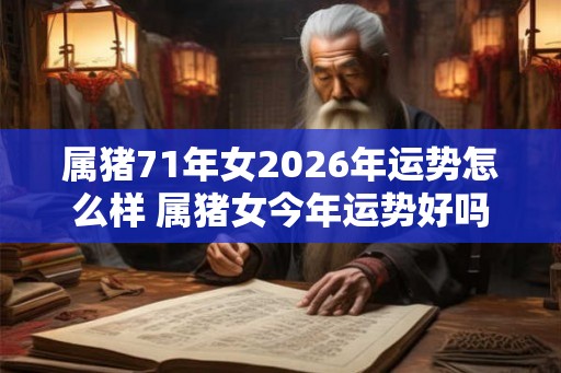 属猪71年女2026年运势怎么样 属猪女今年运势好吗