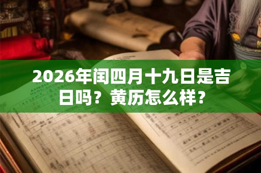 2026年闰四月十九日是吉日吗？黄历怎么样？
