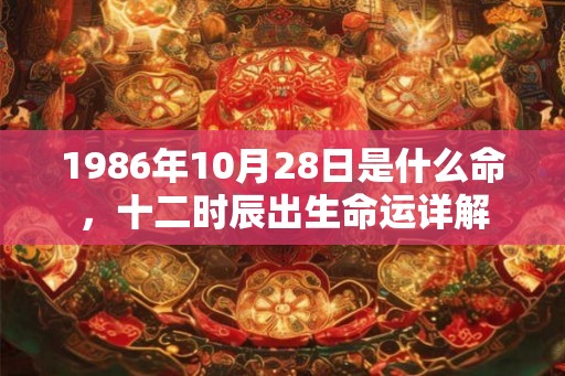 1986年10月28日是什么命，十二时辰出生命运详解