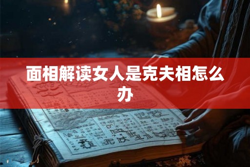面相解读女人是克夫相怎么办