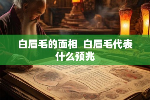 白眉毛的面相  白眉毛代表什么预兆