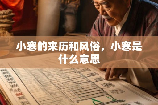 小寒的来历和风俗，小寒是什么意思