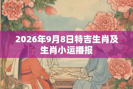 2026年9月8日特吉生肖及生肖小运播报