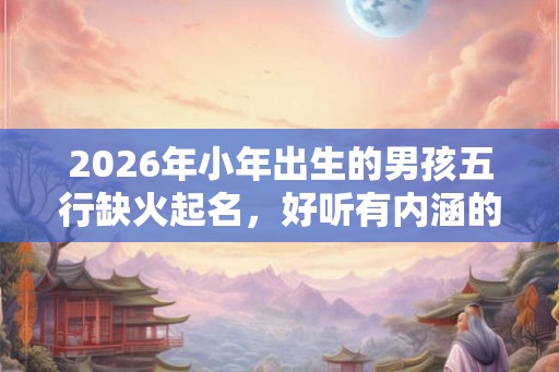 2026年小年出生的男孩五行缺火起名，好听有内涵的名字大全